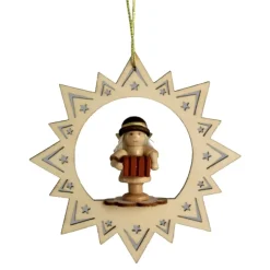 The Christmas Shop Wood Star With Angel (Accordion)| Wood