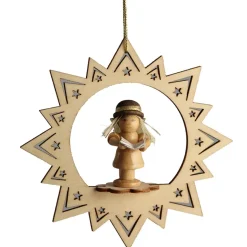 The Christmas Shop Wood Star With Angel (Book)| Wood